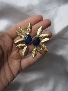Pendientes flor mineral - Edición limitada - Latón baño oro 18k
