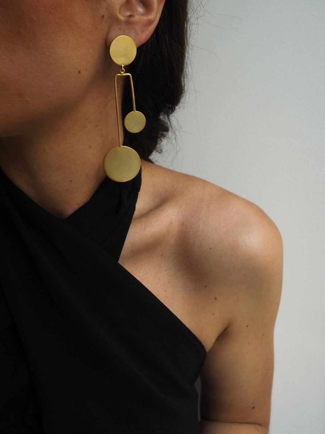 Pendientes Geomtric XL 004 - Latón chapado oro 18k