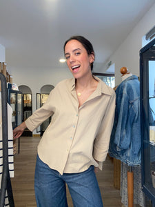 Blusa camel 100% algodón - Talla: S y L