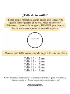 Anillo Leonor - Acero dorado 316L baño oro 18K - Talla 12, 14 y 16