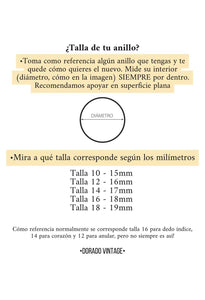 Anillo Alba - Plata 925 Baño oro 18k - Talla 10, 14 Y 16