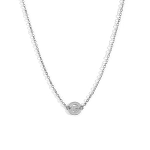 Collar letra - Acero plateado 316L baño plata rodiada - Elige tu letra