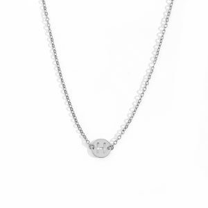 Collar letra - Acero plateado 316L baño plata rodiada - Elige tu letra
