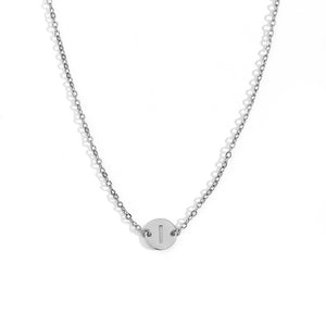 Collar letra - Acero plateado 316L baño plata rodiada - Elige tu letra