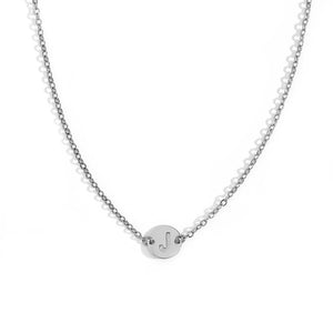 Collar letra - Acero plateado 316L baño plata rodiada - Elige tu letra