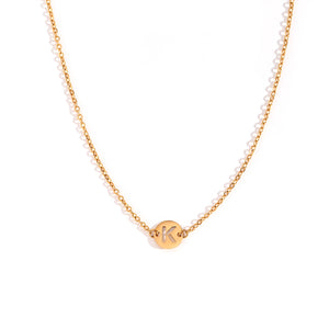 Collar letra - Acero dorado 316L baño oro 18k - Elige tu letra