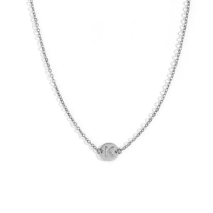 Collar letra - Acero plateado 316L baño plata rodiada - Elige tu letra