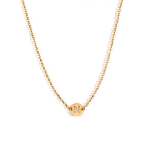 Collar letra - Acero dorado 316L baño oro 18k - Elige tu letra