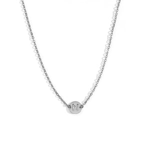 Collar letra - Acero plateado 316L baño plata rodiada - Elige tu letra