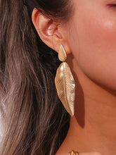 Cargar imagen en el visor de la galería, Pendientes hoja - Acero dorado 316L baño oro 18K