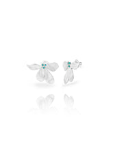 Cargar imagen en el visor de la galería, Pendientes Lilou circonita azul· Acero 316L baño plata rodiada