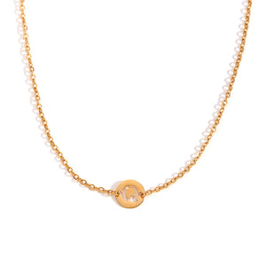 Collar letra - Acero dorado 316L baño oro 18k - Elige tu letra