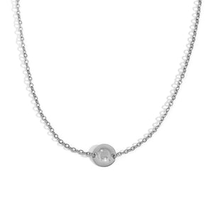 Collar letra - Acero plateado 316L baño plata rodiada - Elige tu letra