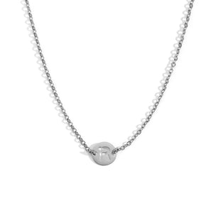 Collar letra - Acero plateado 316L baño plata rodiada - Elige tu letra
