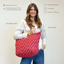 Cargar imagen en el visor de la galería, Bolso grande shopper cremallera FUEGO