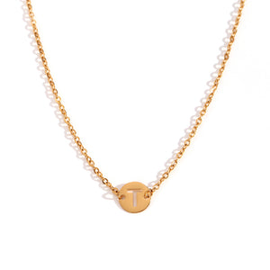 Collar letra - Acero dorado 316L baño oro 18k - Elige tu letra