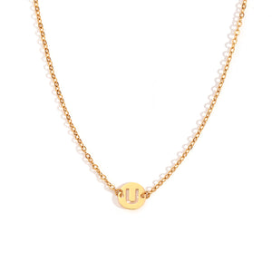 Collar letra - Acero dorado 316L baño oro 18k - Elige tu letra