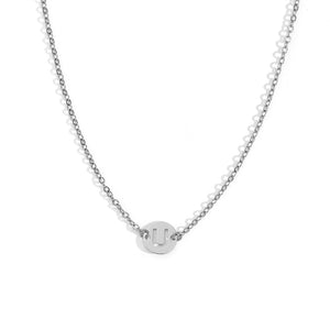 Collar letra - Acero plateado 316L baño plata rodiada - Elige tu letra