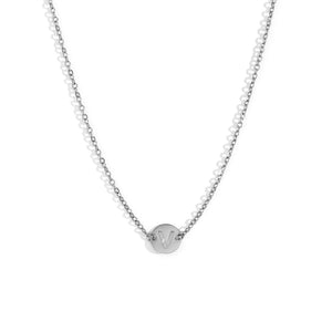 Collar letra - Acero plateado 316L baño plata rodiada - Elige tu letra
