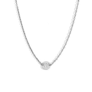 Collar letra - Acero plateado 316L baño plata rodiada - Elige tu letra