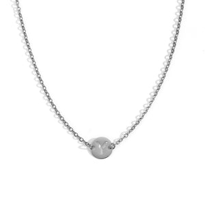 Collar letra - Acero plateado 316L baño plata rodiada - Elige tu letra