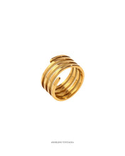 Cargar imagen en el visor de la galería, Anillo Muelle - Acero dorado 316L baño oro 18k - tallas 14 y 17