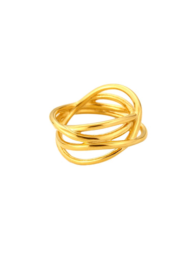 Anillo Gloria - Acero dorado 316L baño oro 18K- Talla 14, 16 y 18