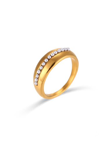 Anillo Leonor - Acero dorado 316L baño oro 18K - Talla 12, 14 y 16