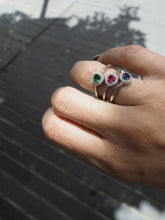Cargar imagen en el visor de la galería, Anillo esmeralda - Plata 925 - Talla 12, 14 y 16