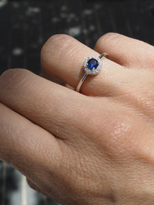 Anillo zafiro - Plata 925 - Talla 12, 14 y 16