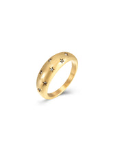 Cargar imagen en el visor de la galería, Anillo Estrella - Acero dorado 316L baño oro 18k y circonitas - Talla 10, 14, 16 y 18
