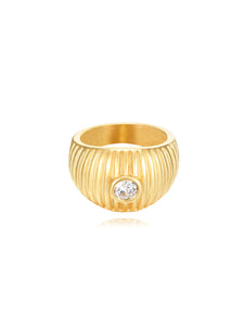 Anillo Úrsula - Acero dorado 316L baño oro 18k - Talla 10, 12, 14 y 18