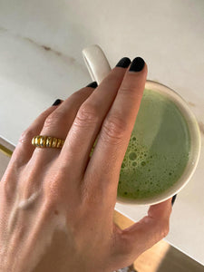 Anillo Triana - Acero dorado 316L baño oro 18K - Talla 12, 14, 16 y 18