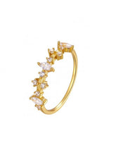 Cargar imagen en el visor de la galería, Anillo circonitas - Plata 925 baño oro 18k - Talla 14 y 16