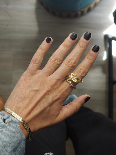 Anillo Mumbai - Edición limitada - Latón baño oro 18k - Talla adaptable de 16 a 18