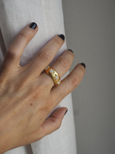 Anillo Chennai - Edición limitada - Latón baño oro 18k - Talla adaptable de 14 a 18