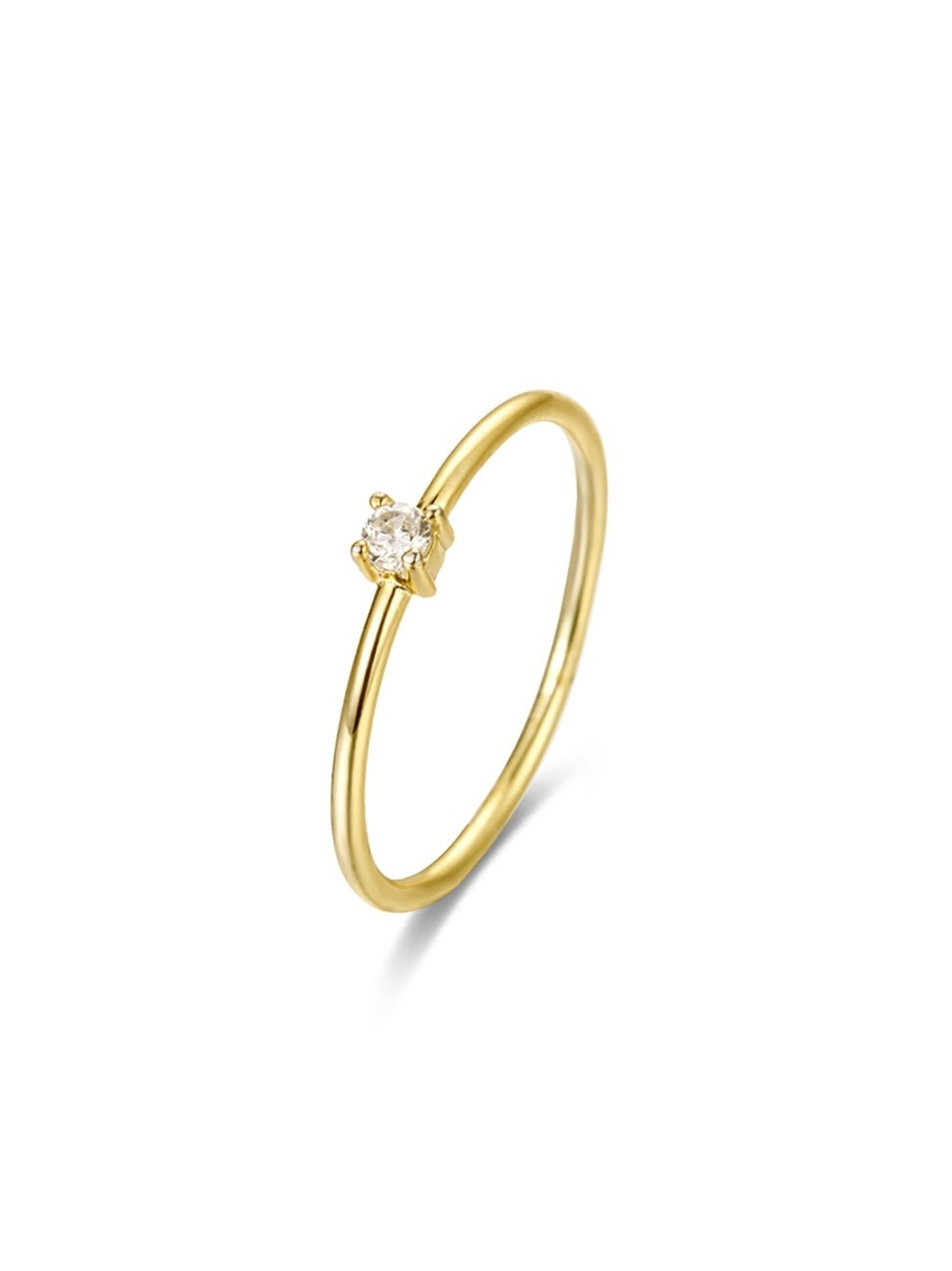 Anillo circonita 2,5mm - Plata 925 baño oro 18k - Talla 12