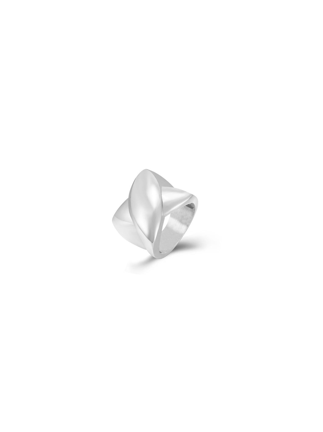 Anillo Roma - Acero plateado 316L baño plata rodiada - Tallas de 12, 14, 16 y 18