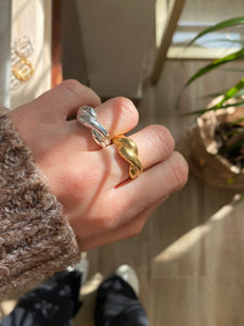 Anillo Berlín - Acero plateado 316L baño plata rodiada - tallas de 10, 12, 14, 16 y 18