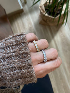 Anillo Abril - Acero plateado 316L baño plata rodiada - Tallas de 10, 12, 14, 16 y 18