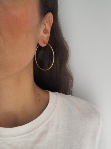 Pendientes aros 50 mm · Acero dorado 316L baño oro 18K