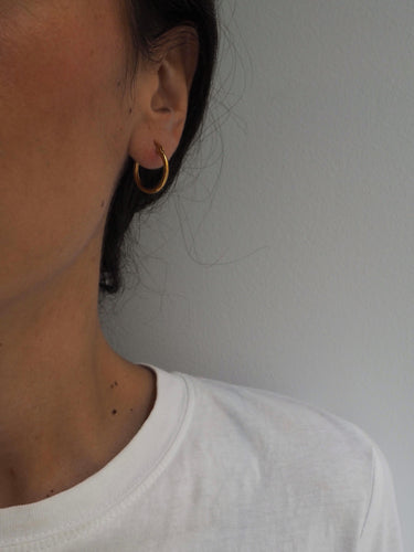 Pendientes aros 20 mm · Acero dorado 316L baño oro 18K