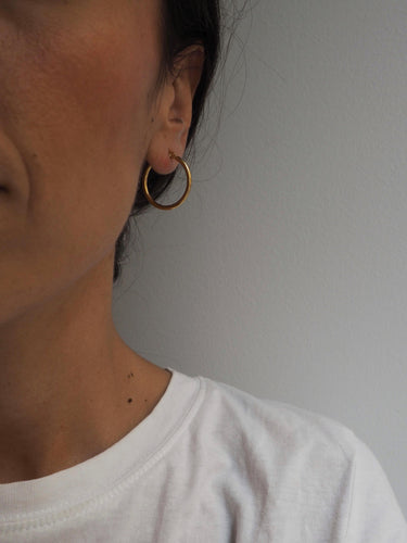 Pendientes aros 25 mm · Acero dorado 316L baño oro 18K