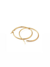 Cargar imagen en el visor de la galería, Pendientes aros 35 mm · Acero dorado 316L baño oro 18K