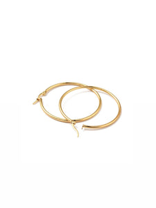 Pendientes aros 35 mm · Acero dorado 316L baño oro 18K