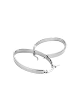 Cargar imagen en el visor de la galería, Pendientes aros ovalados 44x30mm - Acero 316L baño plata rodiada