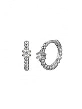 Cargar imagen en el visor de la galería, Pendientes aro bolitas circonita  11 mm - Plata 925 - par 25€ unidad 13€