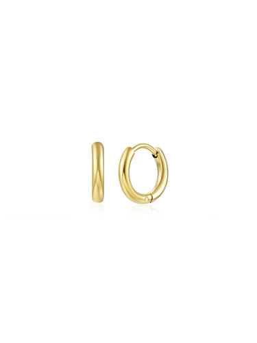 Pendientes aro 12 mm · Acero dorado 316L baño oro 18K · par 15€ unidad 8€