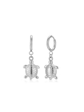 Cargar imagen en el visor de la galería, Pendiente aro tortuga  - Acero 316L baño plata rodiada - par 25€ unidad 13€