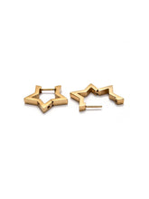 Cargar imagen en el visor de la galería, Pendiente aro estrella - Acero 316L baño oro 18K - par 20€ unidad 10,50€